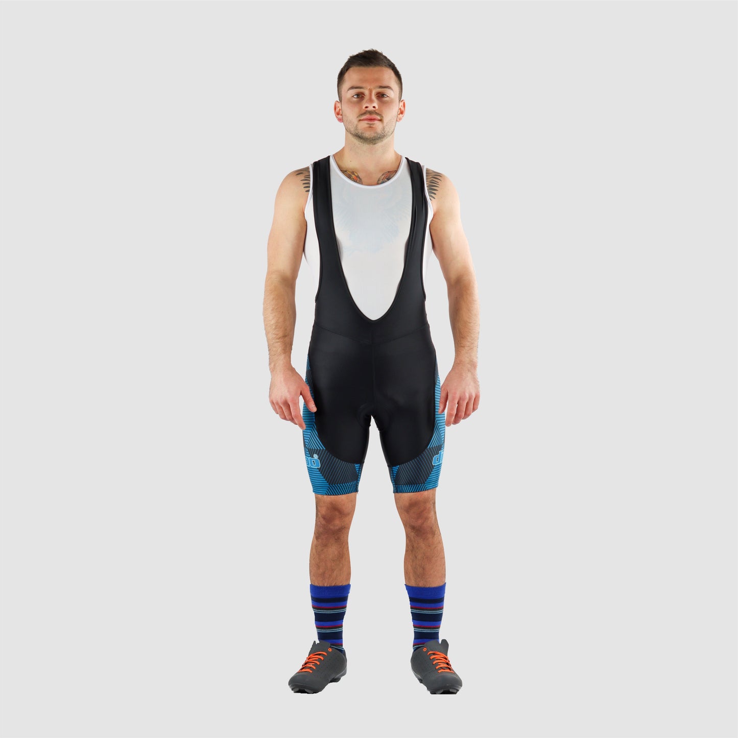 DiDOO Men's Classic Quick Dry Padded Cycling Bib Shorts Black and Light Blue