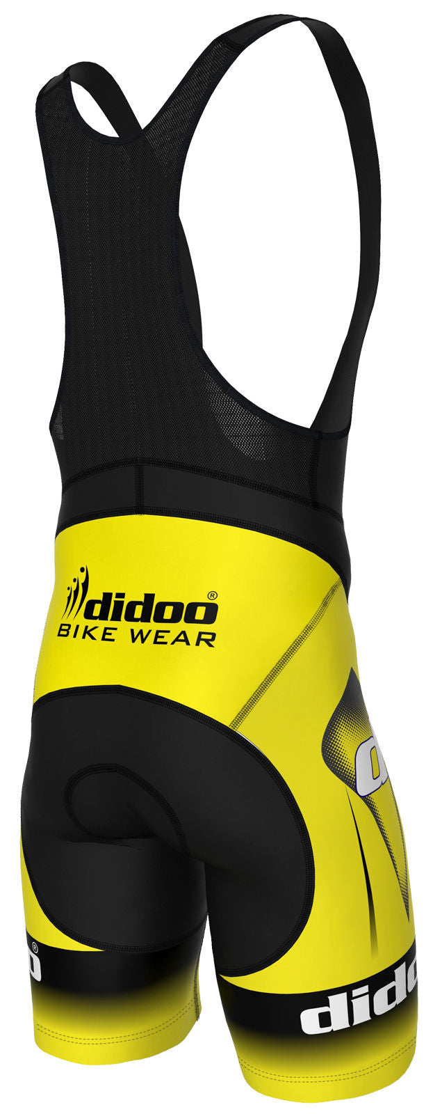 Back of Yellow & Black Bib Shorts