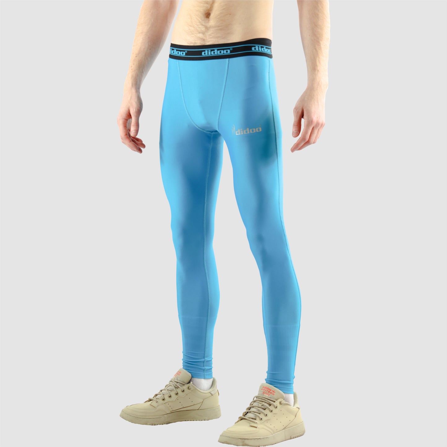 Light Blue Men's Compression Base Layer Leggings