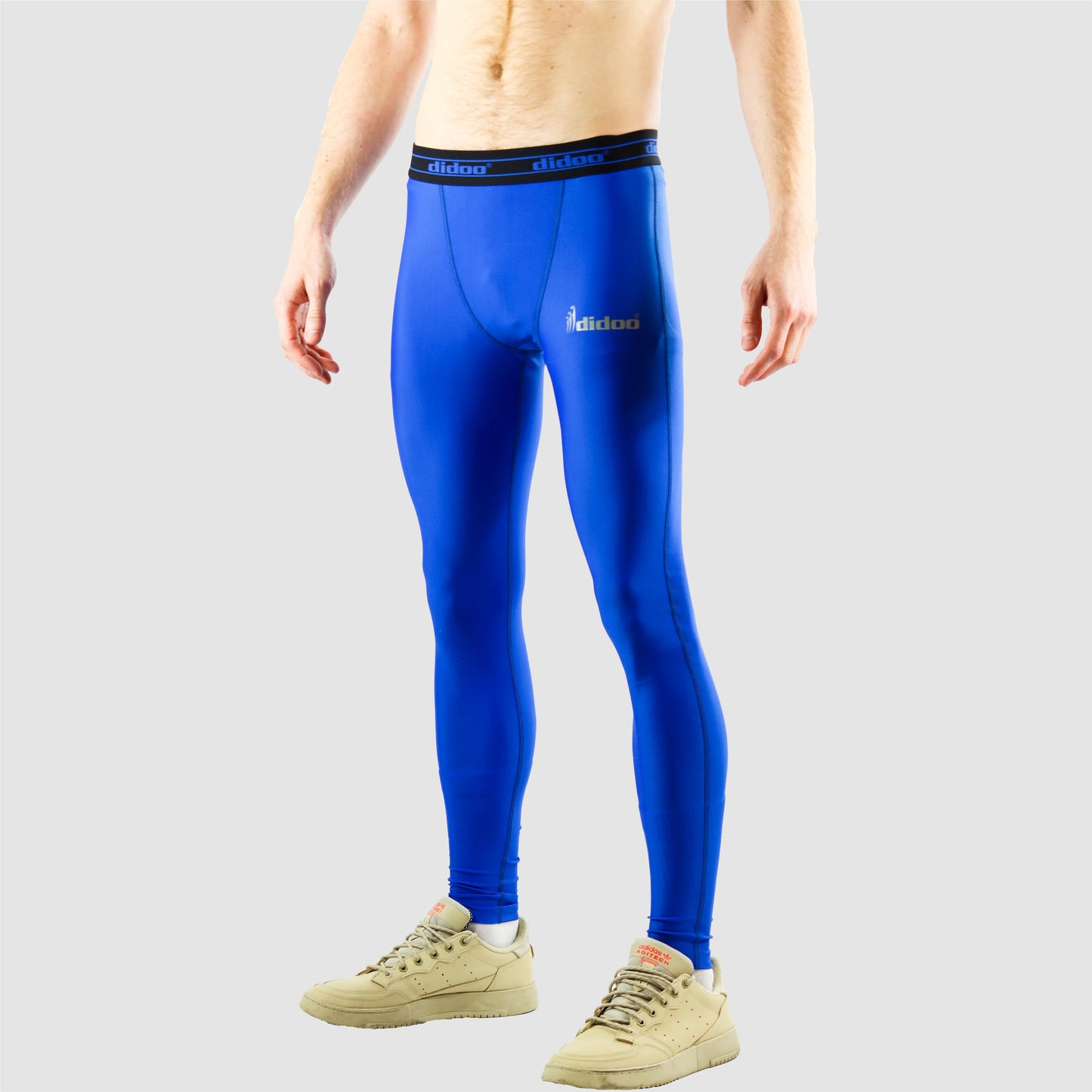 Royal blue DiDOO Men's Compression Base Layer Leggings