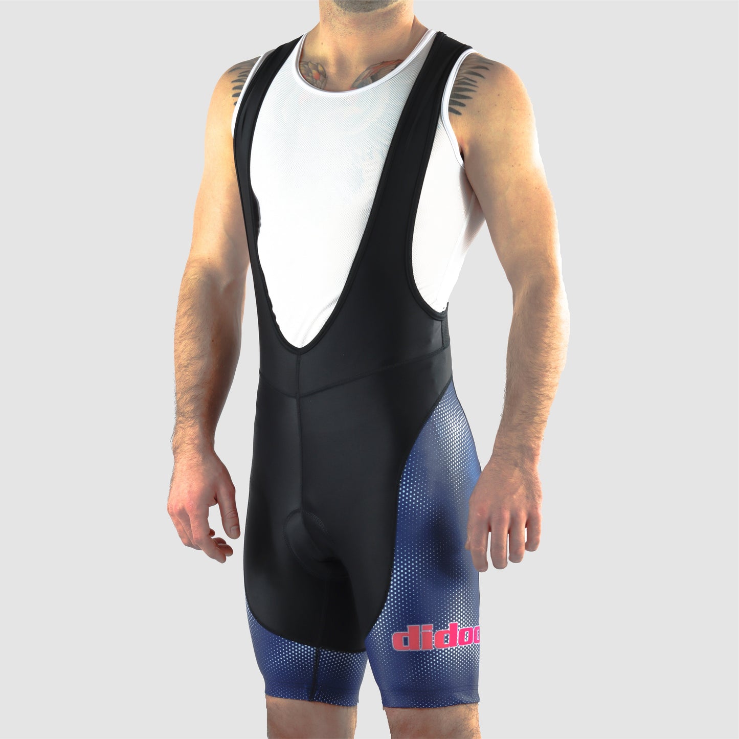 DiDOO Men's Classic Quick Dry Padded Cycling Bib Shorts Black and Navy Blue