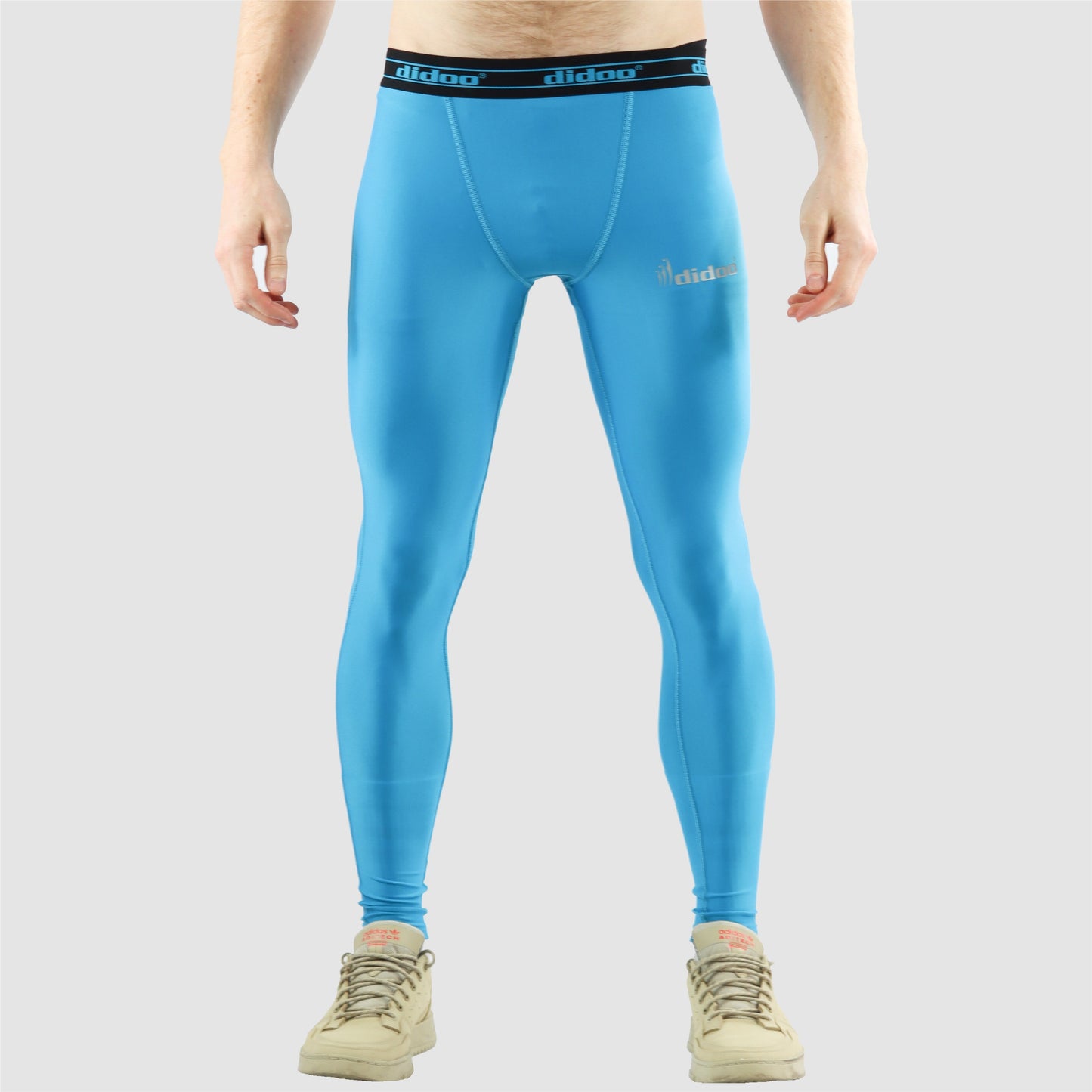 Light Blue Men's Compression Base Layer Leggings