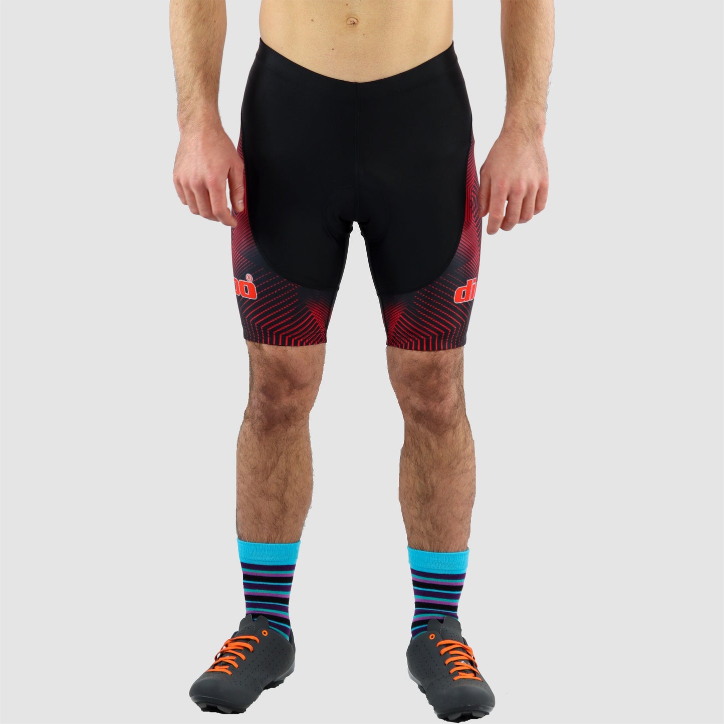 DiDOO Men's Classic Quick Dry Padded Cycling Shorts Black and Red