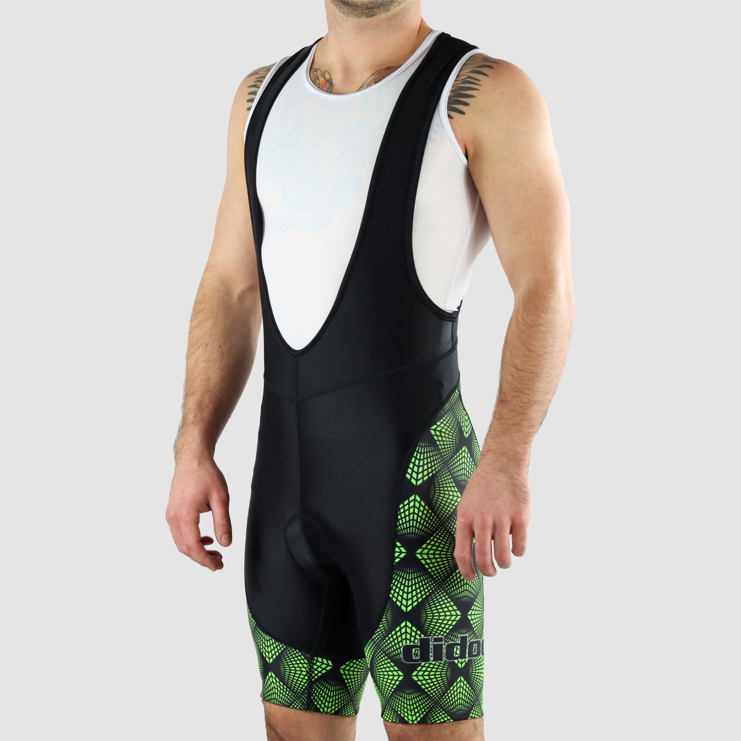 DiDOO Men's Classic Quick Dry Padded Cycling Bib Shorts Black and Green