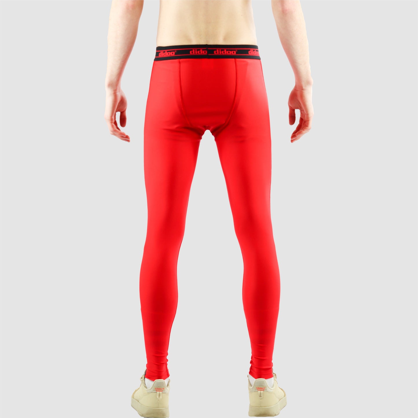 Red DiDOO Men's Compression Base Layer Leggings