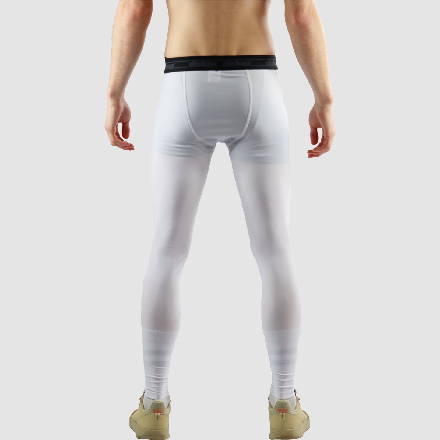 White DiDOO Men's Compression Base Layer Leggings