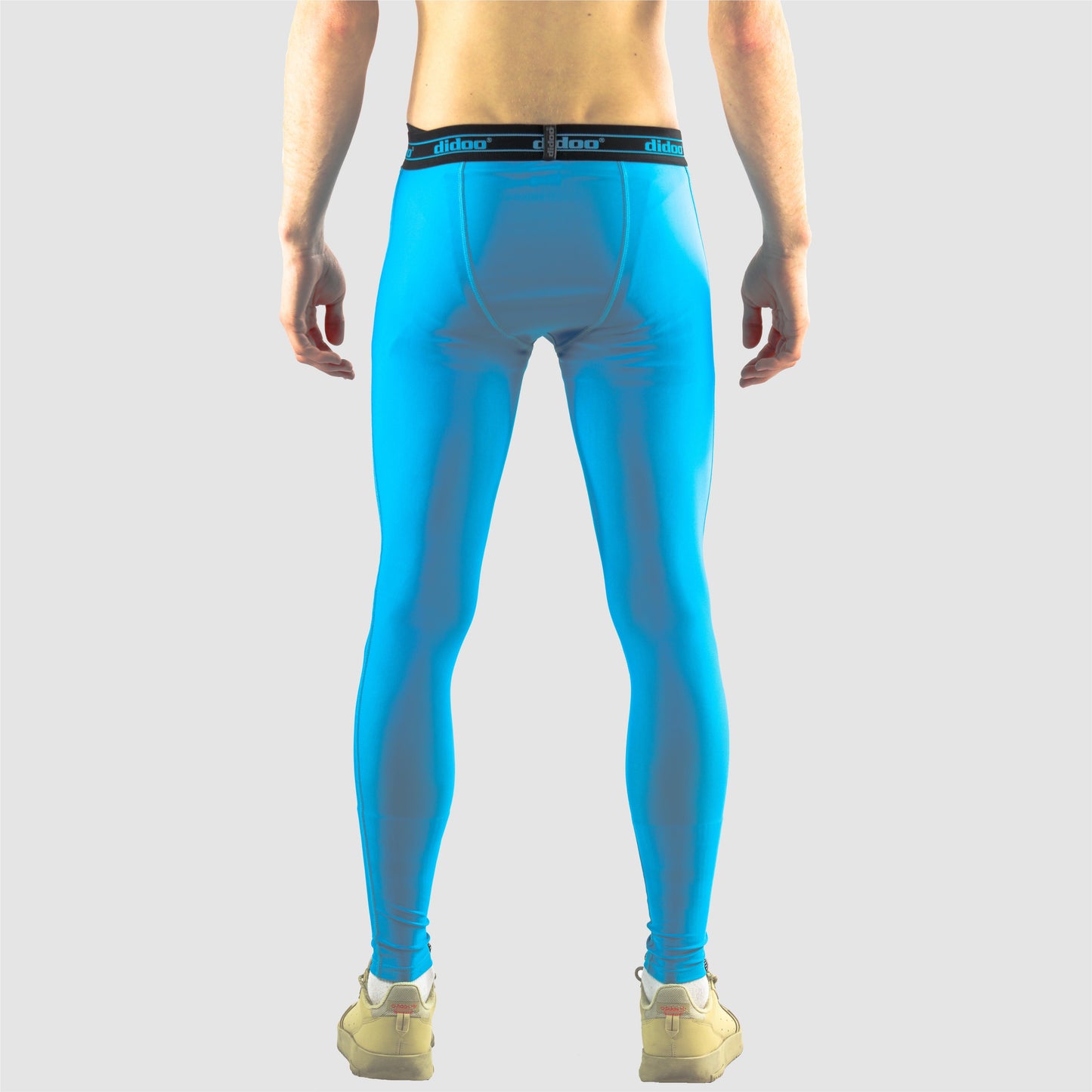 Light Blue Men's Compression Base Layer Leggings