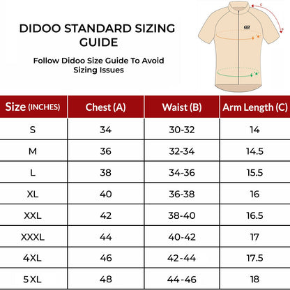 DiDOO Men's Power Pro Short Sleeve Cycling Jersey Black and white