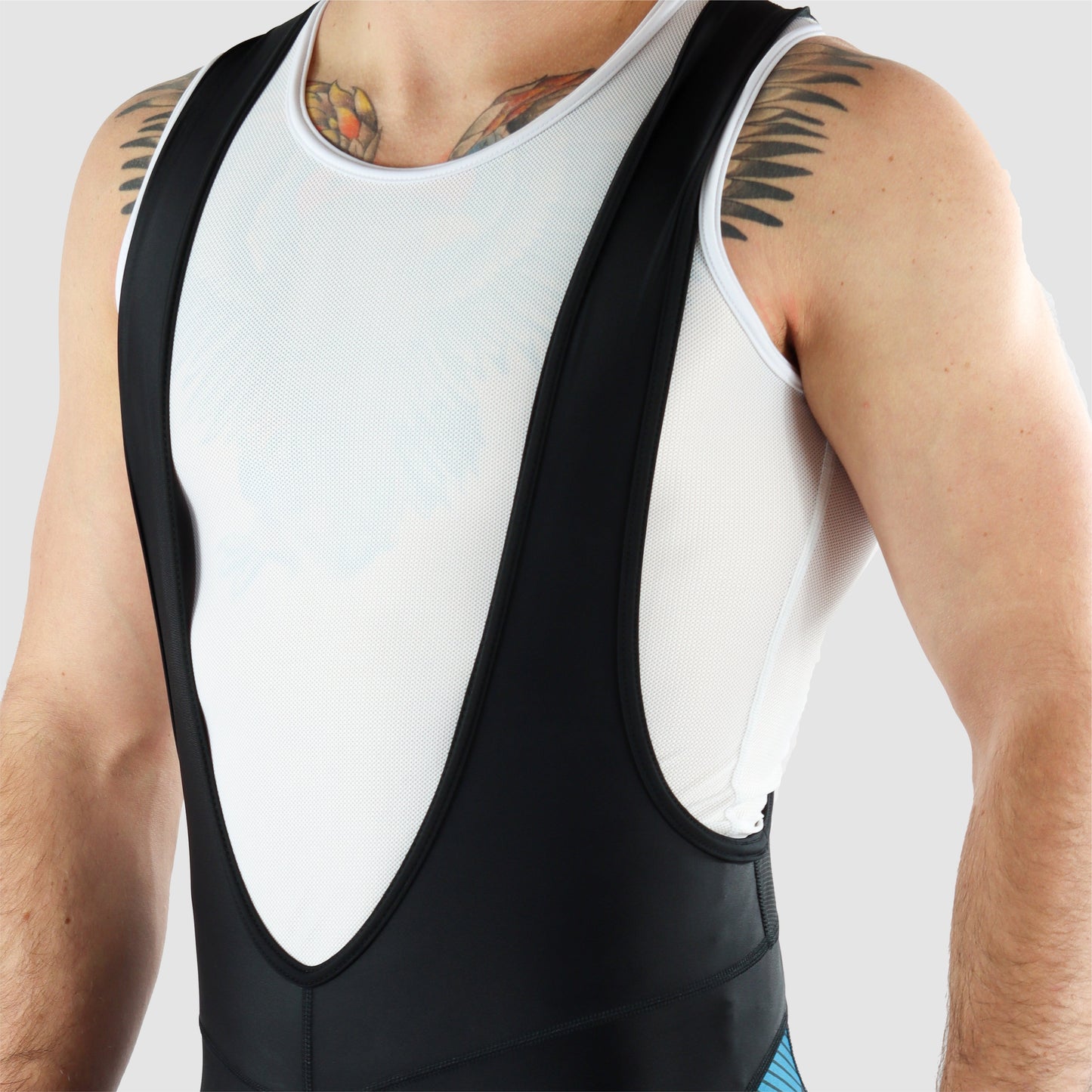 DiDOO Men's Classic Quick Dry Padded Cycling Bib Shorts Black and Light Blue