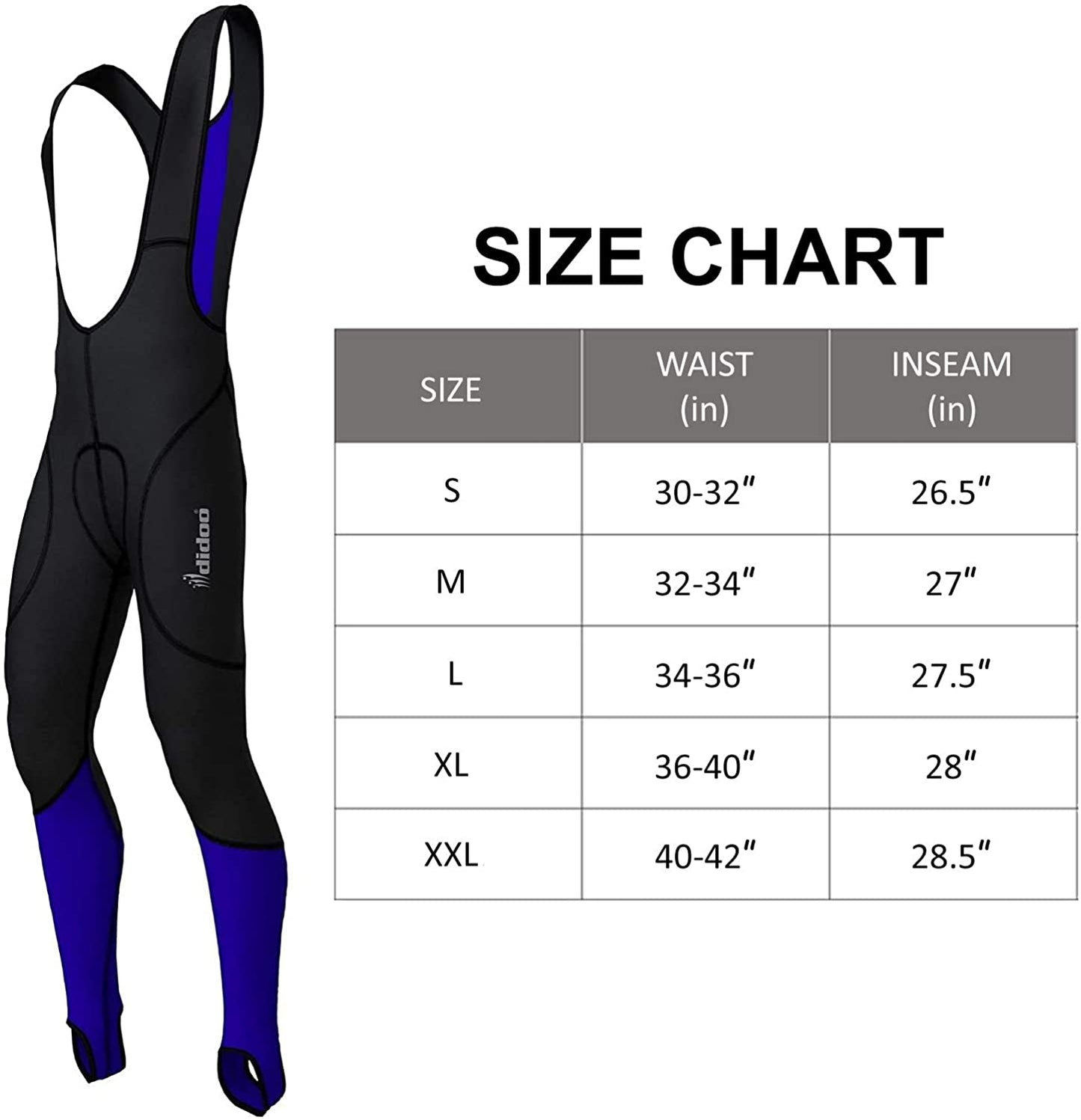 DiDoo Men's Classic Cycling Bib Tights