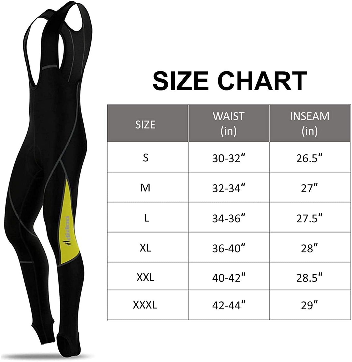 DiDoo Men's Classic Cycling Bib Tights