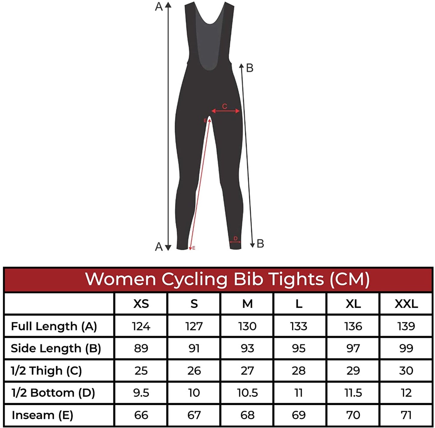 DiDoo Women Pro Padded Winter Bib Tights Black and Pink