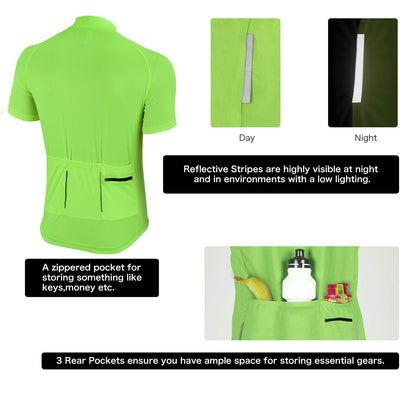 Didoo Cycling Jersey for Men Short Sleeve Tops Mountain Bike-MTB Summer Racing Shirt(full-zip)