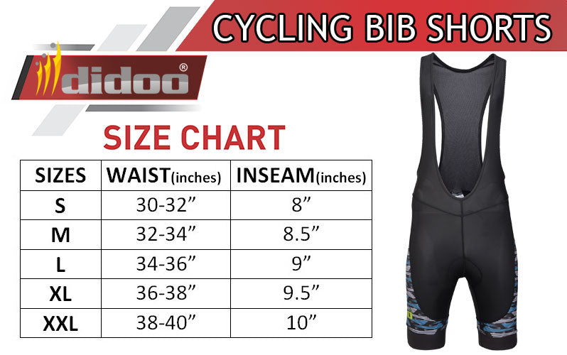 Didoo New Mens Cycling Padded Bib Shorts