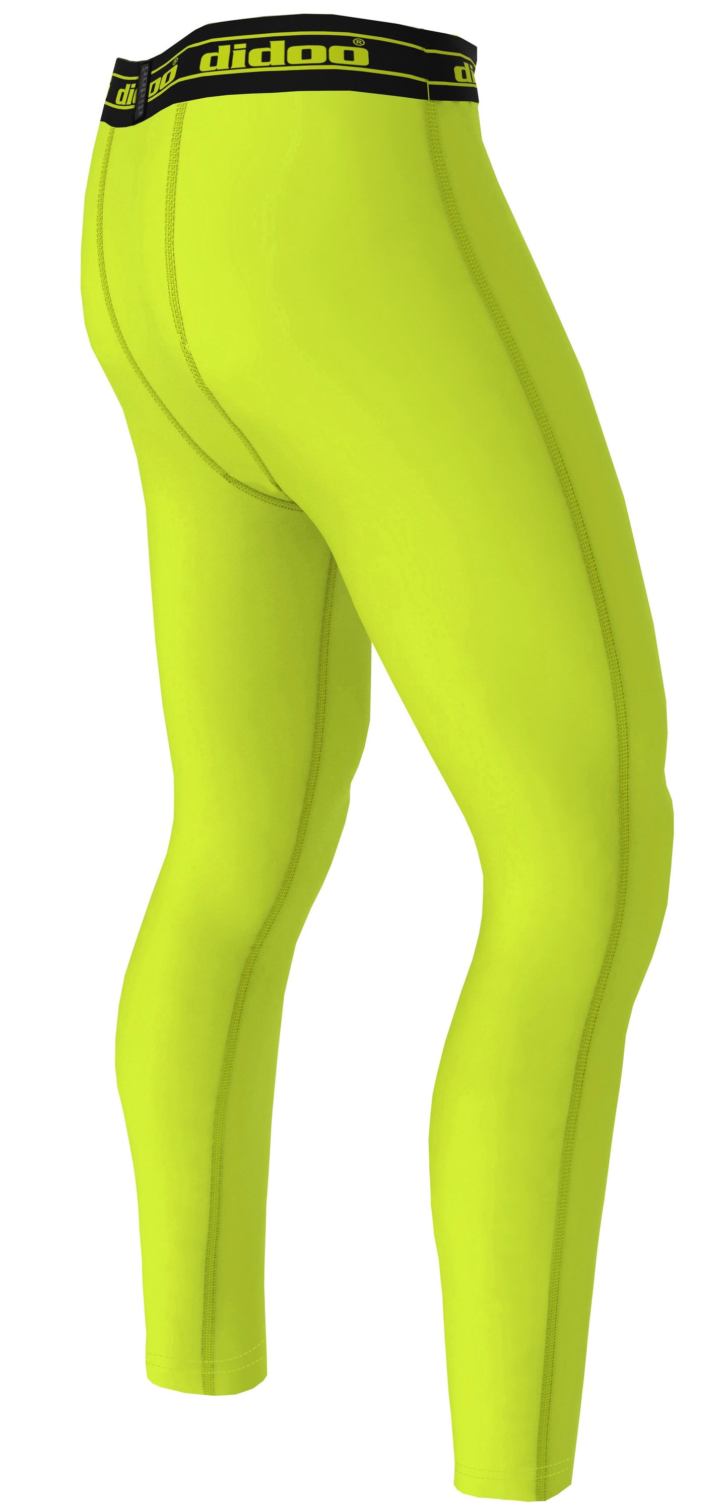 Fluorescent Yellow Men's Compression Base Layer Leggings