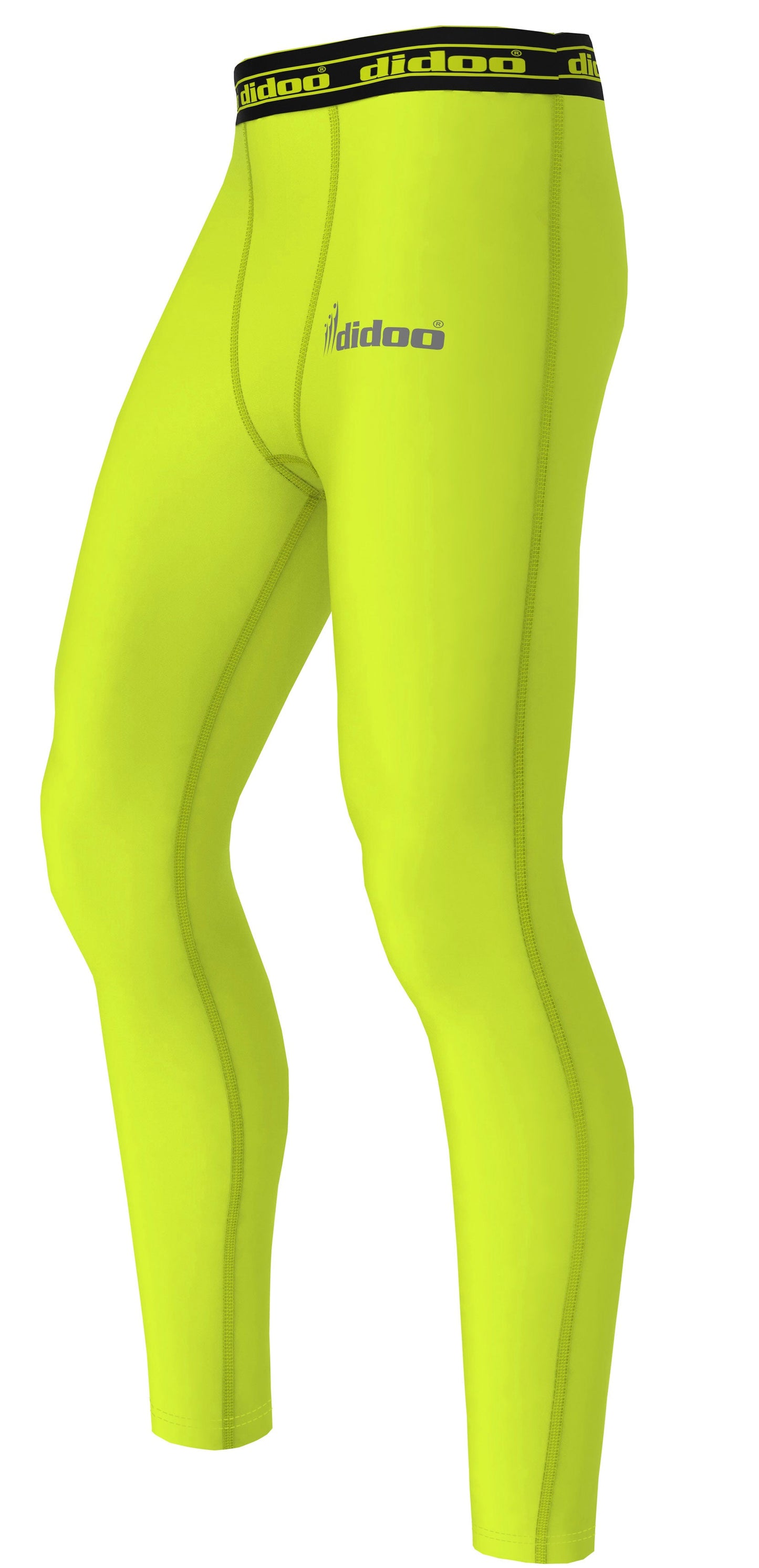 Fluorescent Yellow Men's Compression Base Layer Leggings