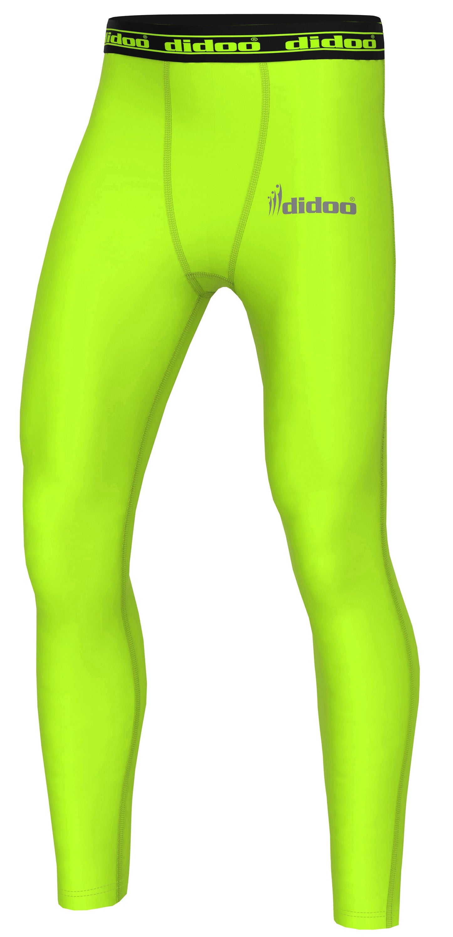 Fluorescent Green Men's Compression Base Layer Leggings