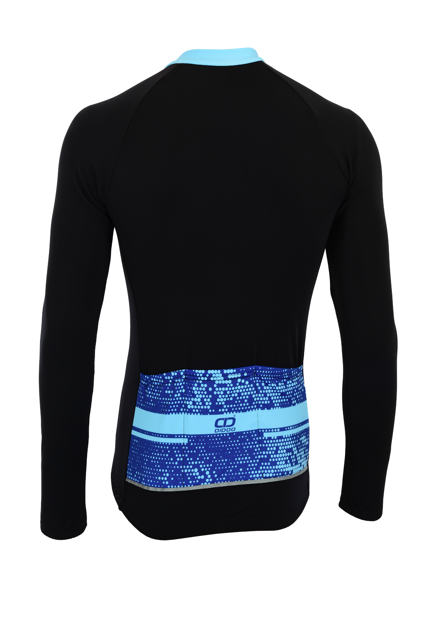 DiDOO Women Pro long sleeve winter cycling jersey Black and Blue