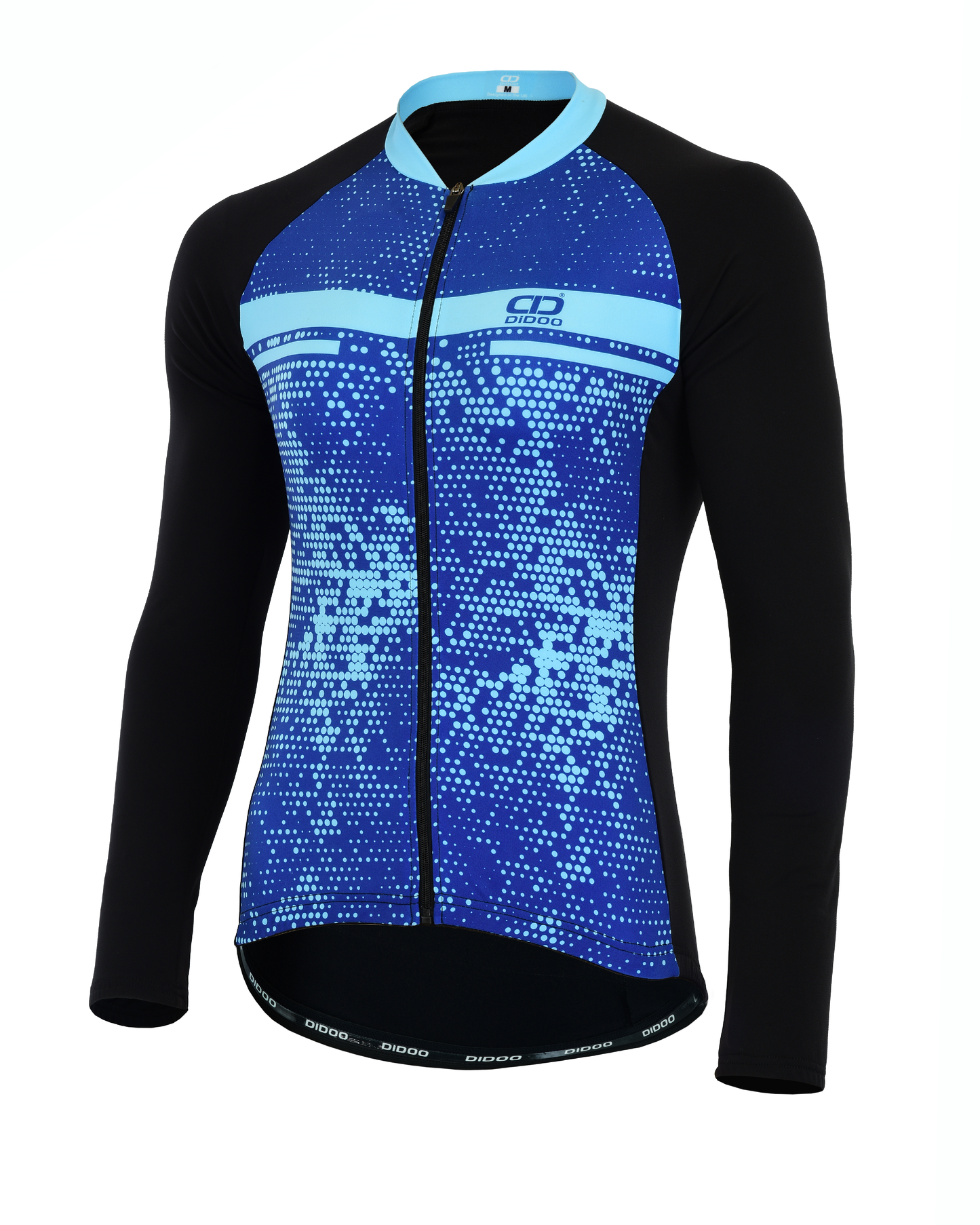 DiDOO Women Pro long sleeve winter cycling jersey Black and Blue