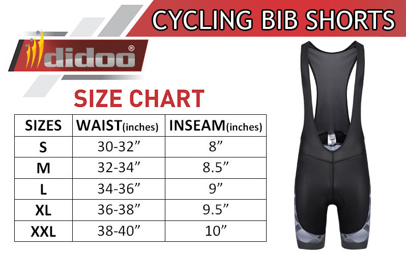 Didoo New Mens Cycling Padded Bib Shorts