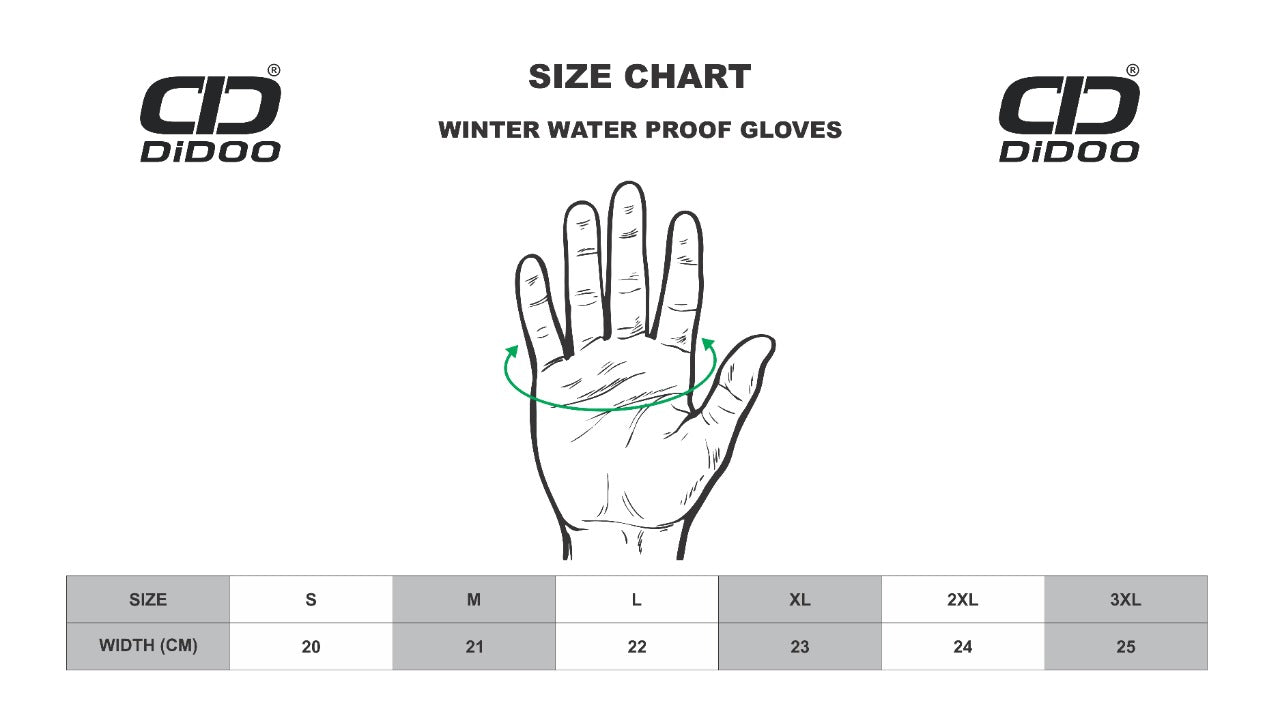 Men's Waterproof Winter Cycling Gloves Short Cuff Hi-Viz Orange