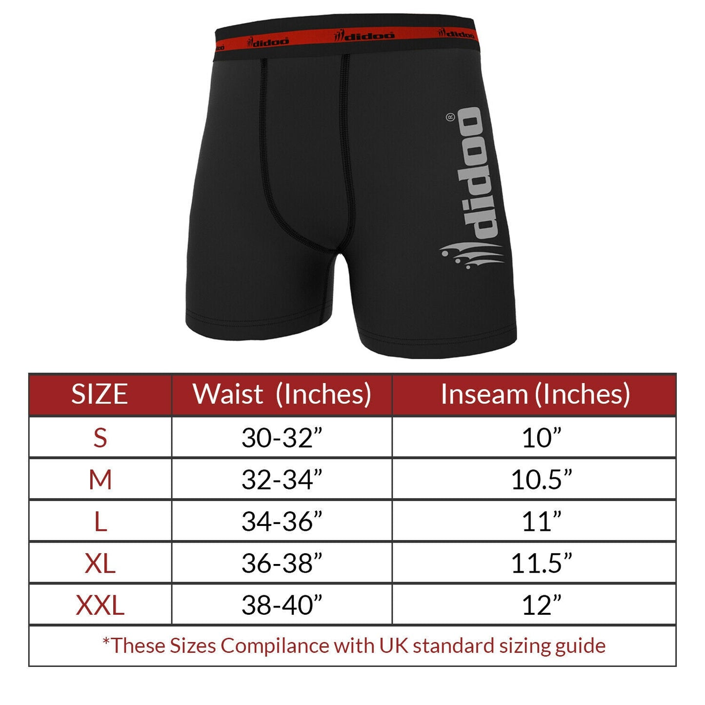 DiDOO Men's Compression Base Layer Boxer Short