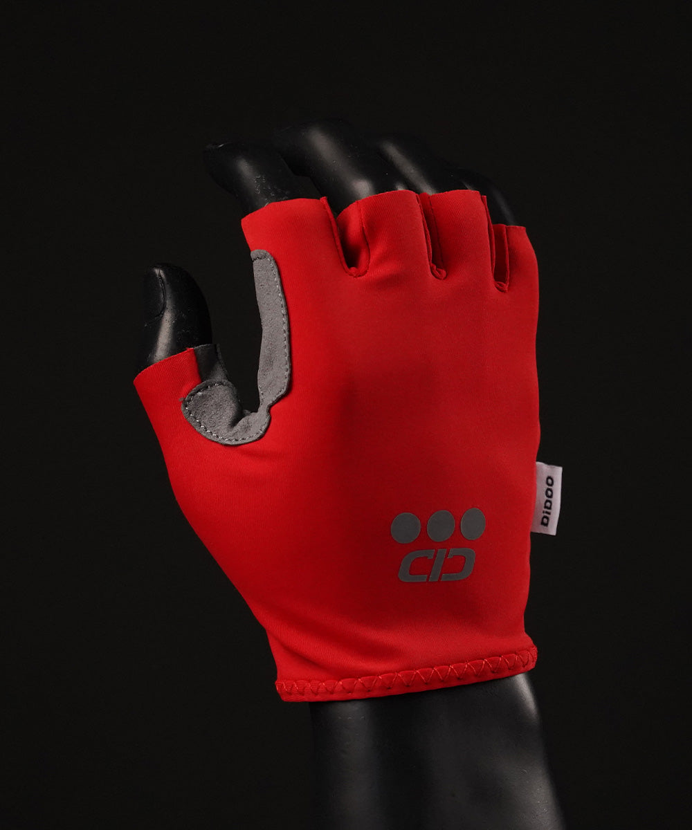 DiDOO Smart Pro Lightweight Short Finger Cycling Gloves Red Colour