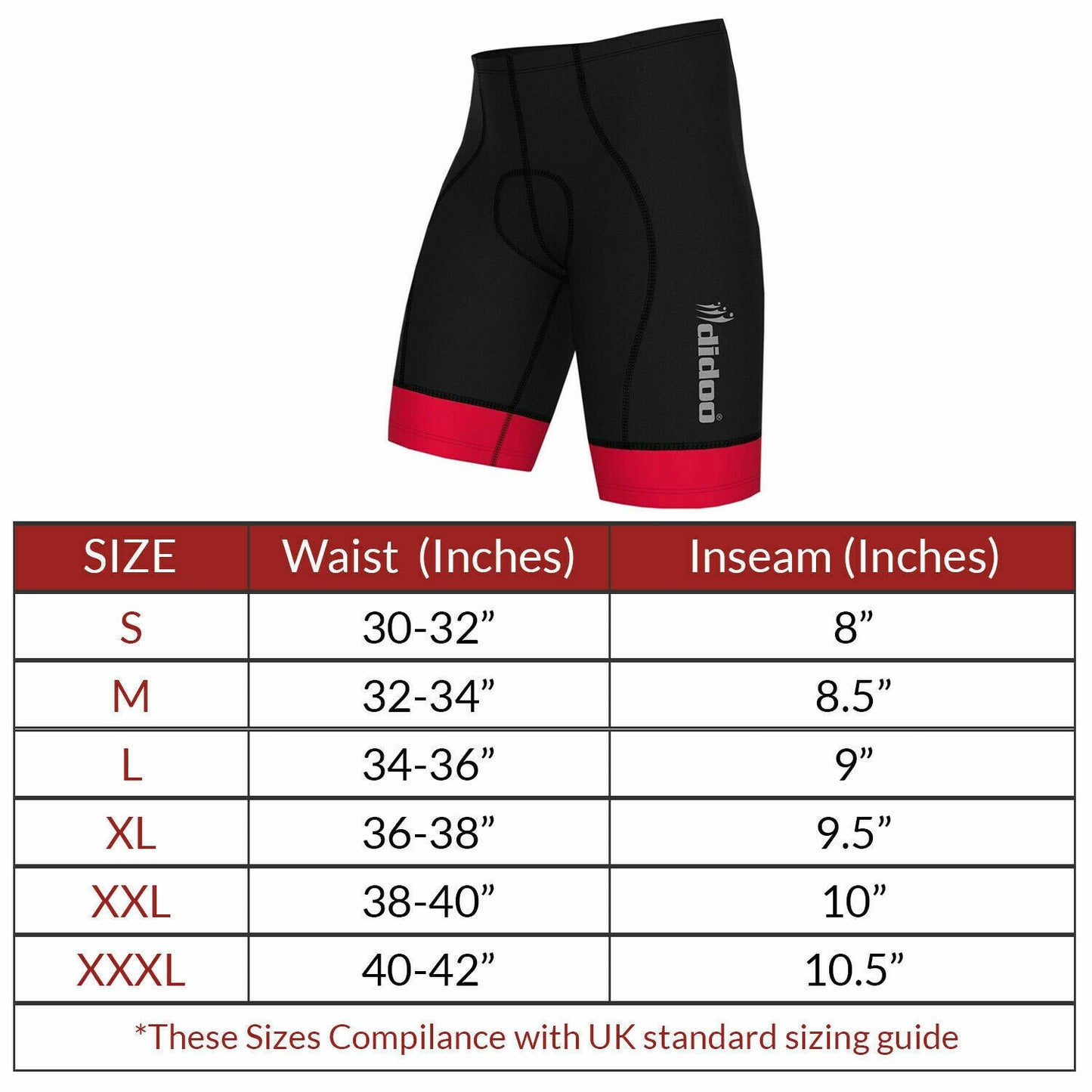 DiDoo Men's Classic Cycling Shorts