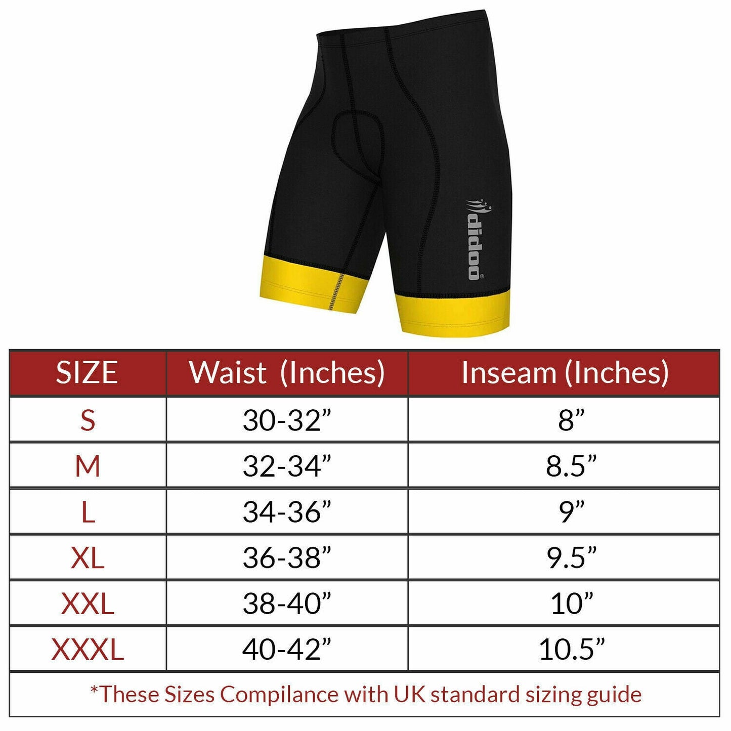 DiDoo Men's Classic Cycling Shorts