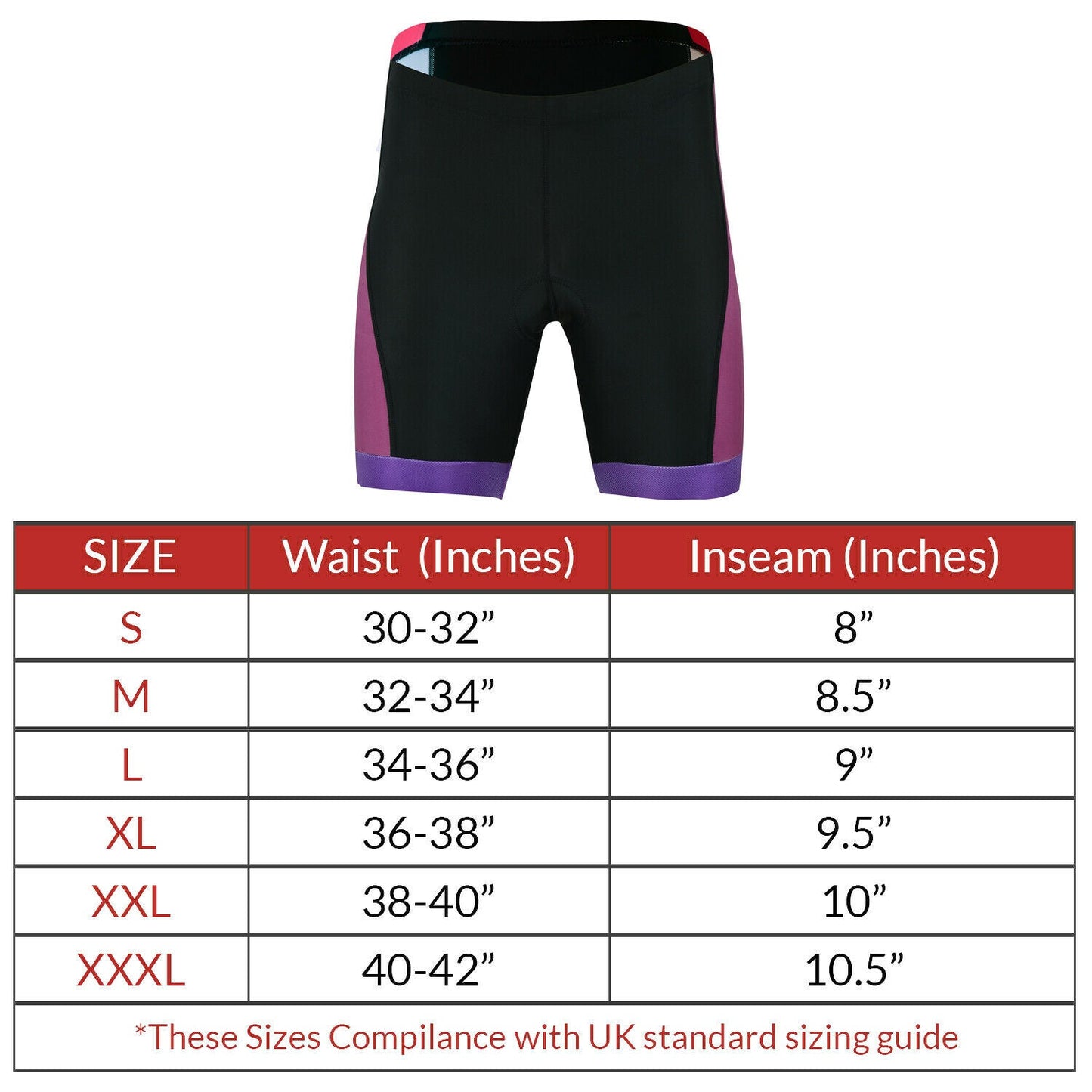 Women's Performance Cycling Shorts Purple Colour