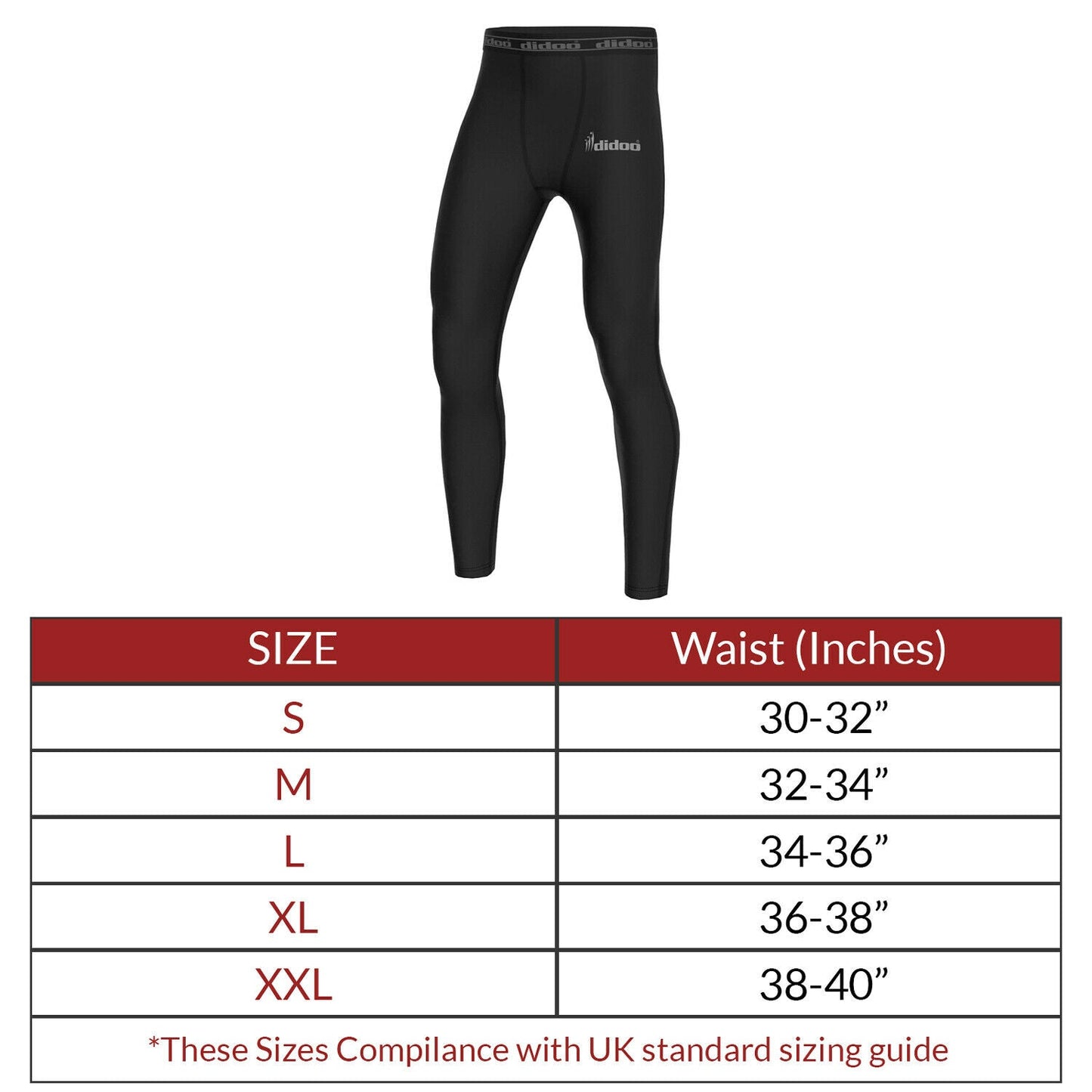 DiDOO Men's Compression Base Layer Leggings