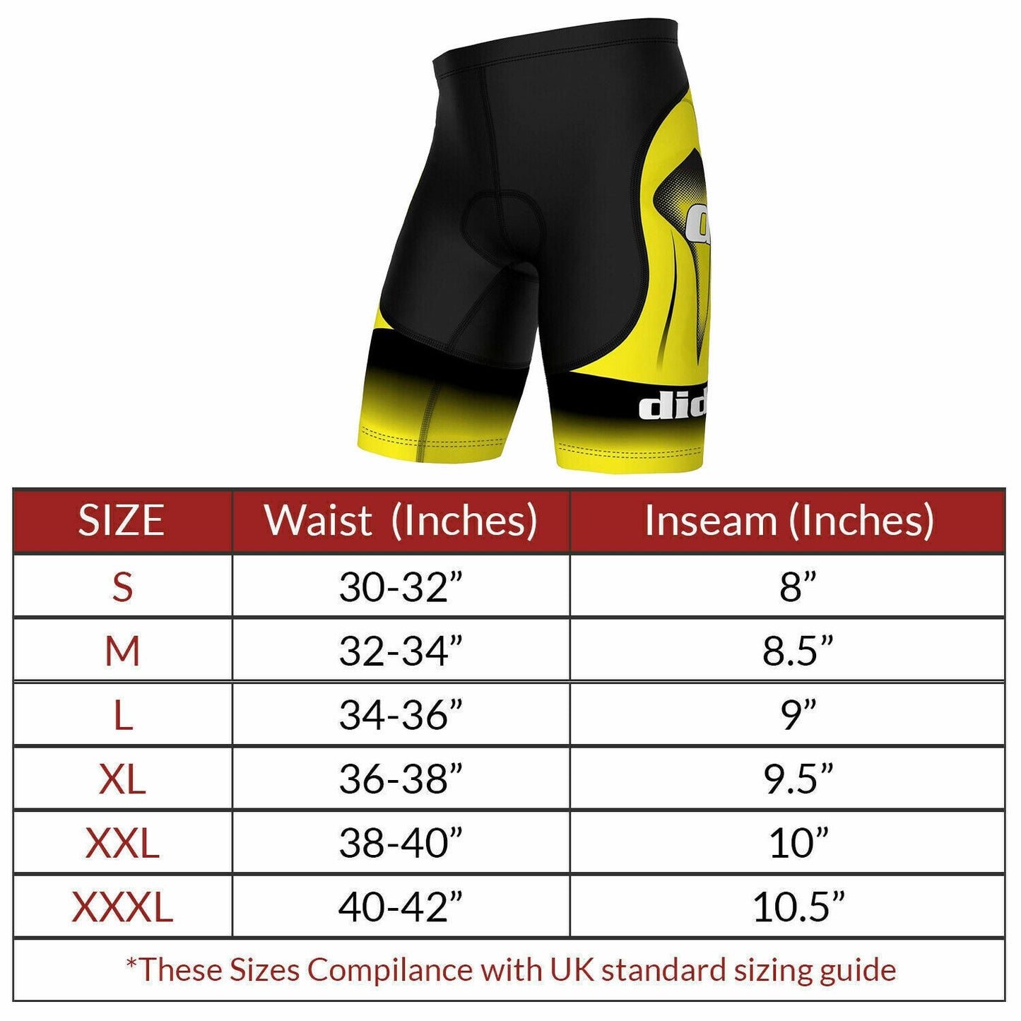 DiDoo Men's Classic Padded Cycling Shorts