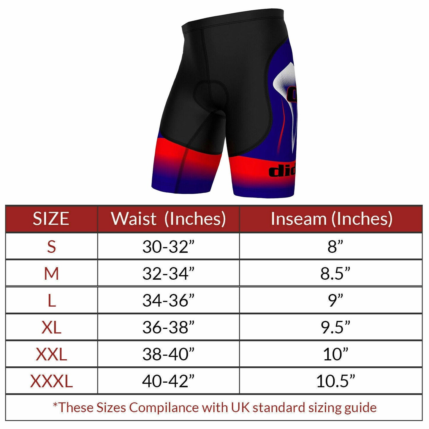 DiDoo Men's Padded Cycling Shorts