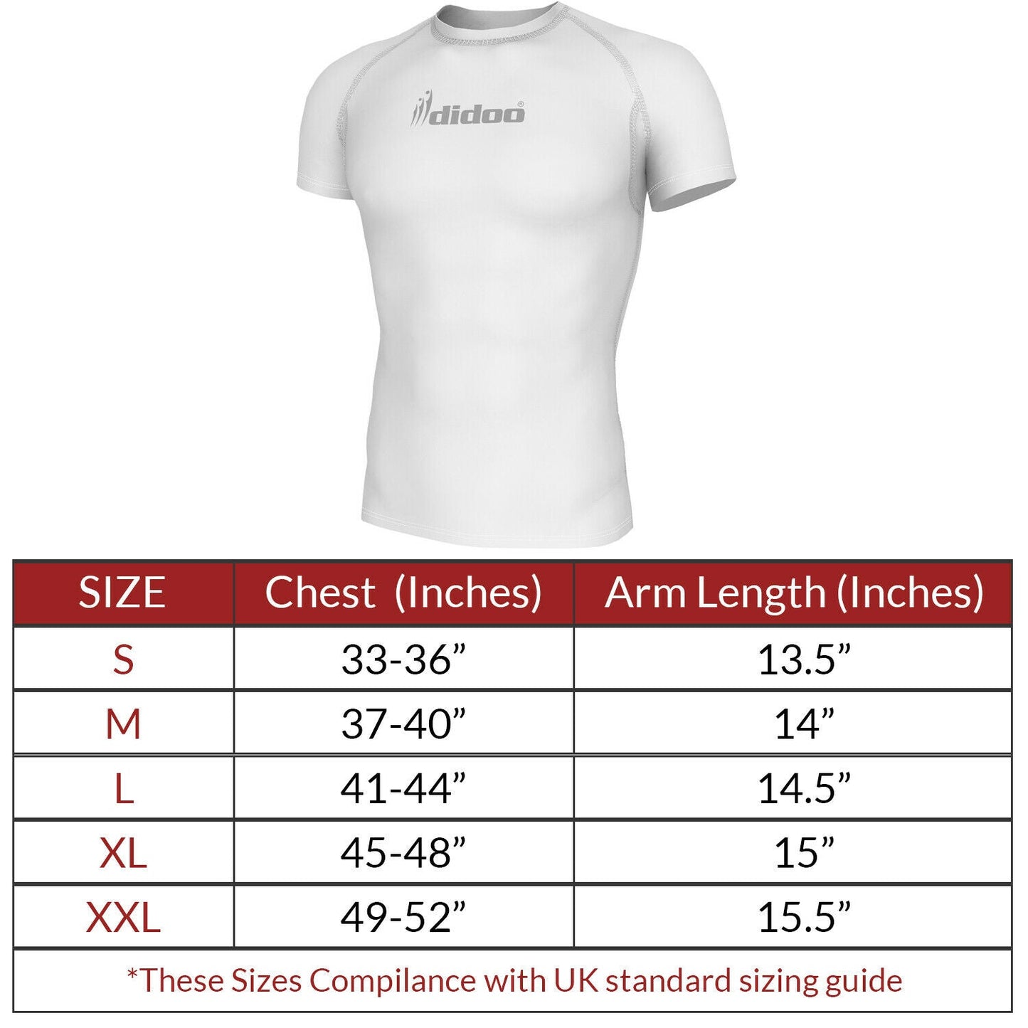 DiDOO Men's Compression Baselayer Top Short Sleeve
