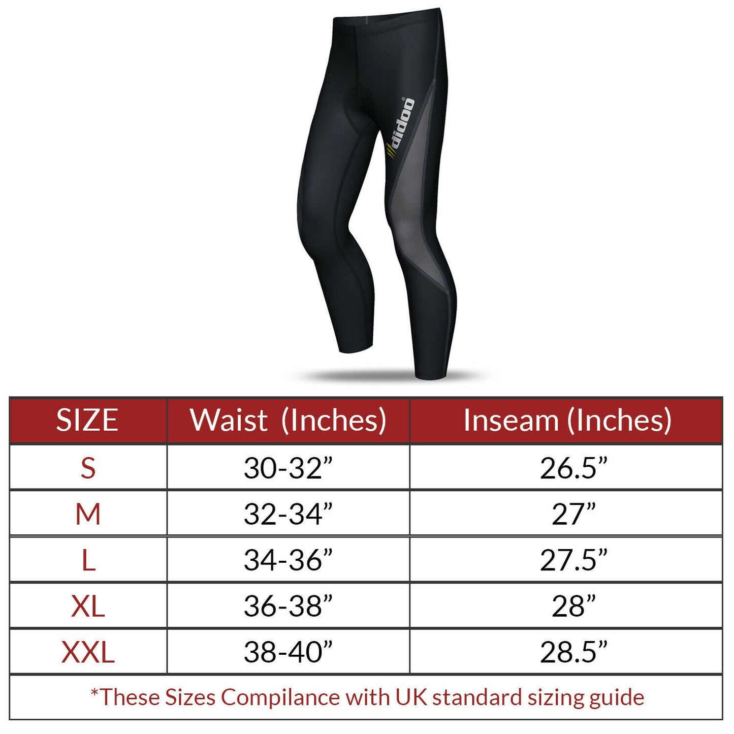 DiDoo Men's Classic Cycling Pant