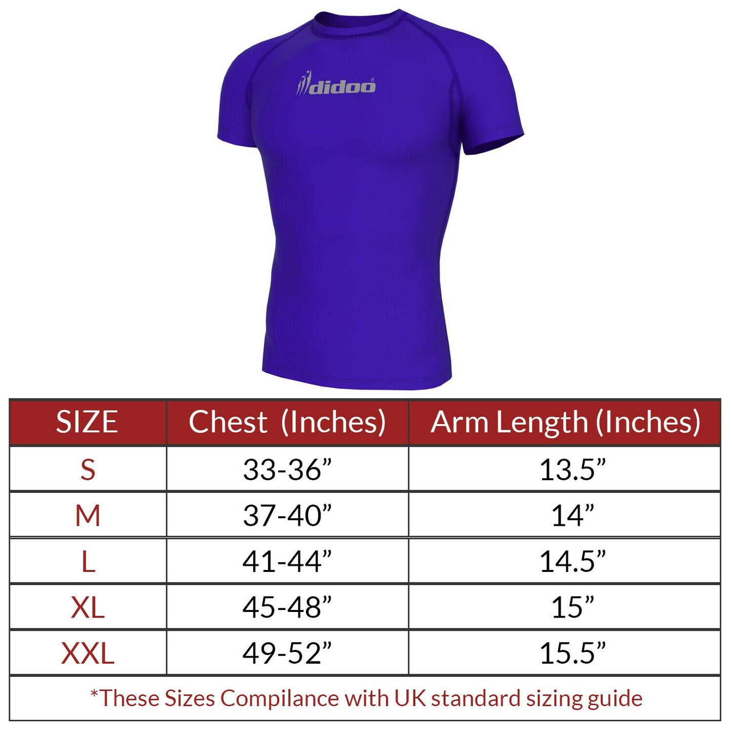 DiDOO Men's Compression Base Layer Short Sleeve Tops