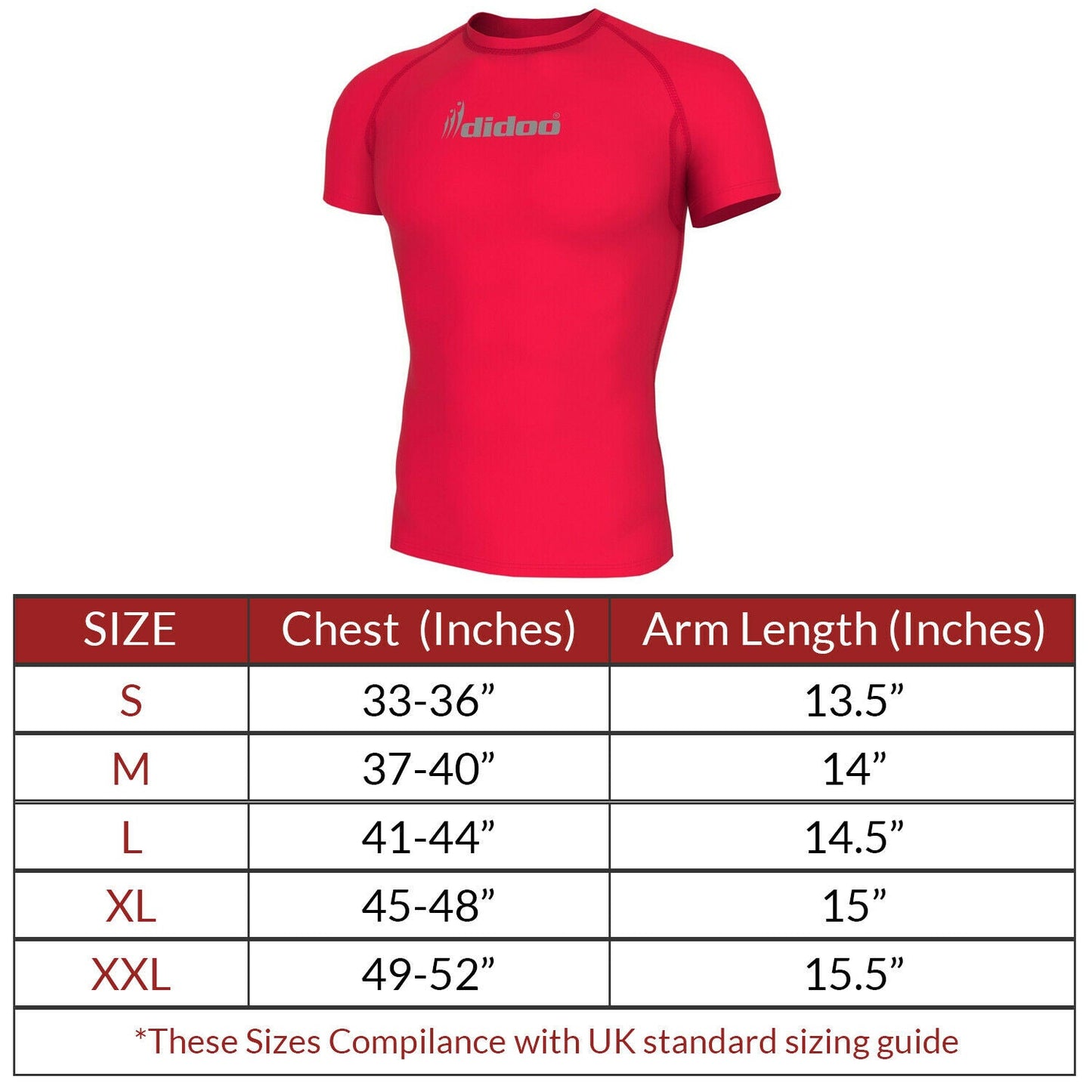 DiDOO Men's Compression Base Layer Short Sleeve Tops