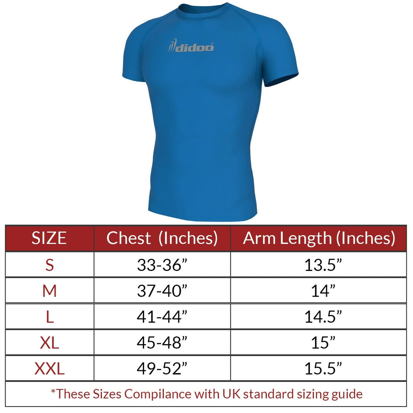 DiDOO Men's Compression Base Layer Short Sleeve Tops