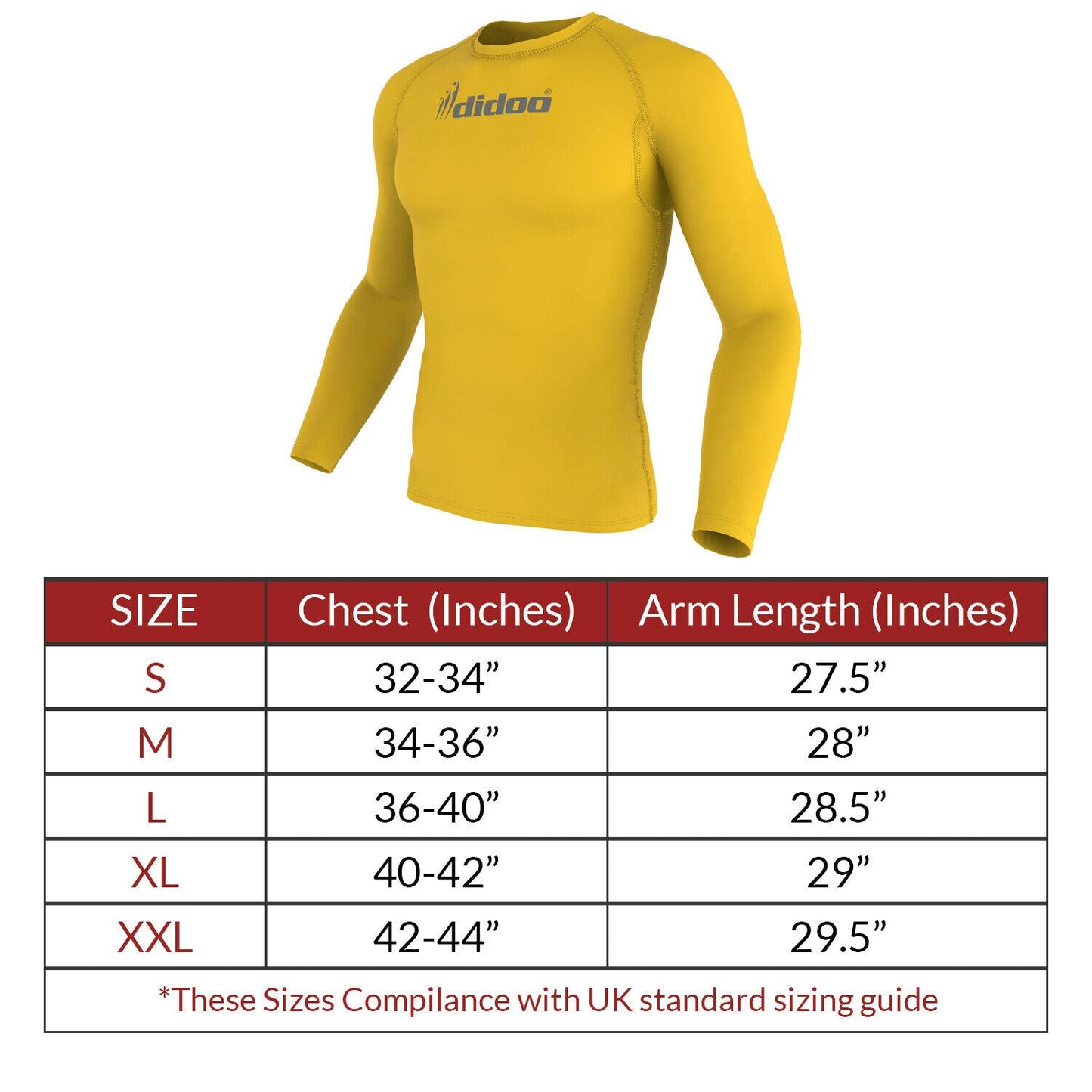 DiDOO Men's Compression Baselayer Top Long Sleeve