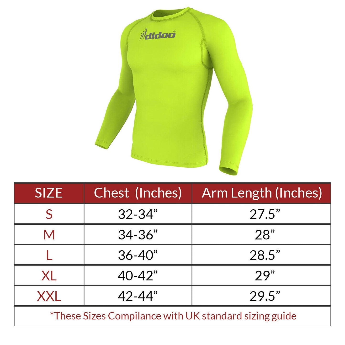DiDOO Men's Compression Baselayer Top Long Sleeve