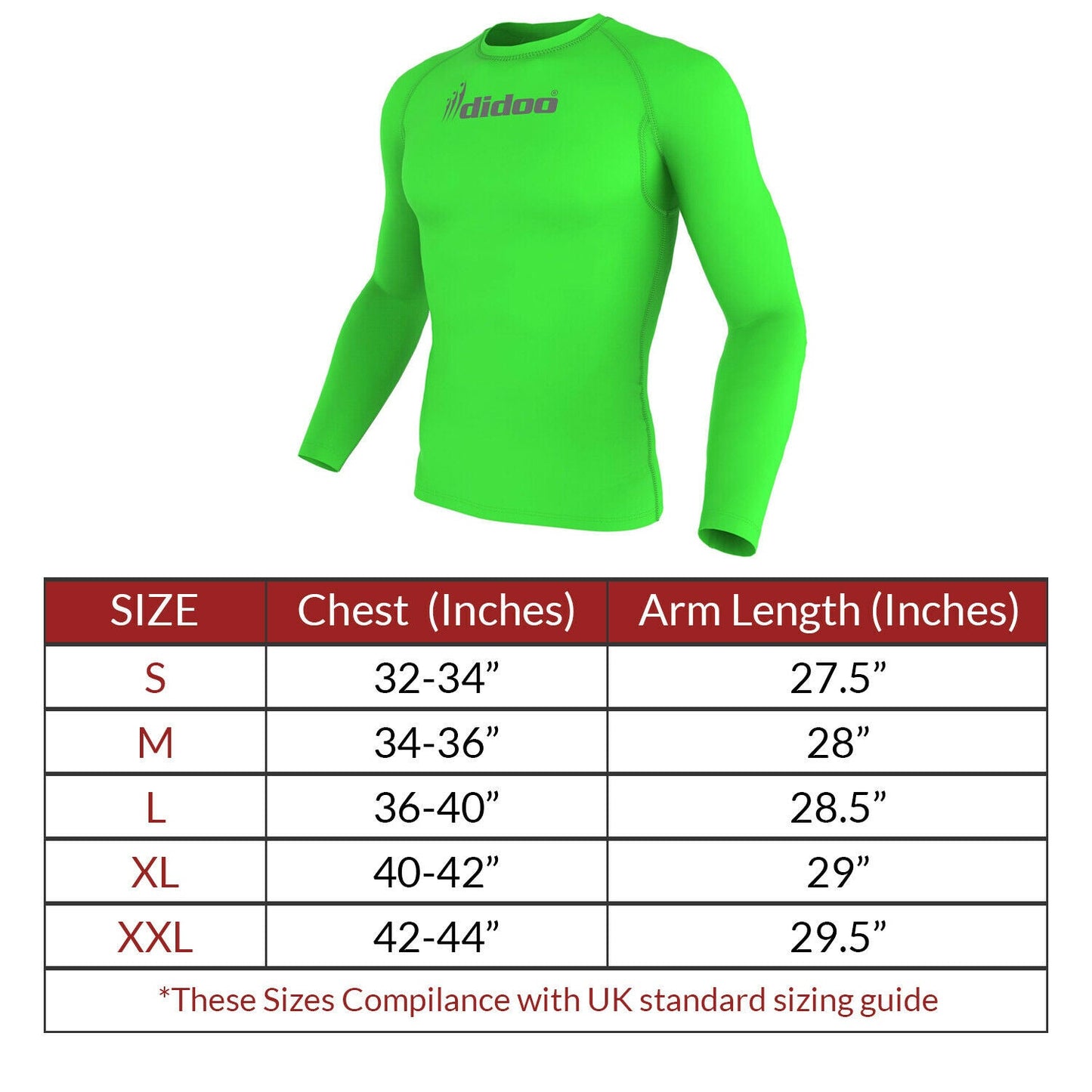 DiDOO Men's Compression Baselayer Top Long Sleeve