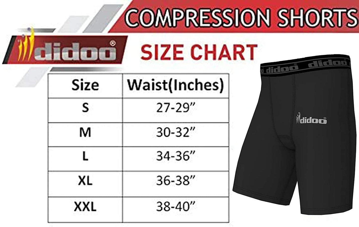 DiDOO Men's Compression Base Layer Short