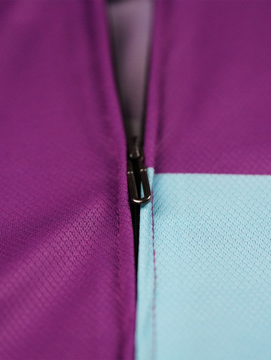 DiDOO Women Power Pro Short Sleeve Cycling Jersey Purple and Blue