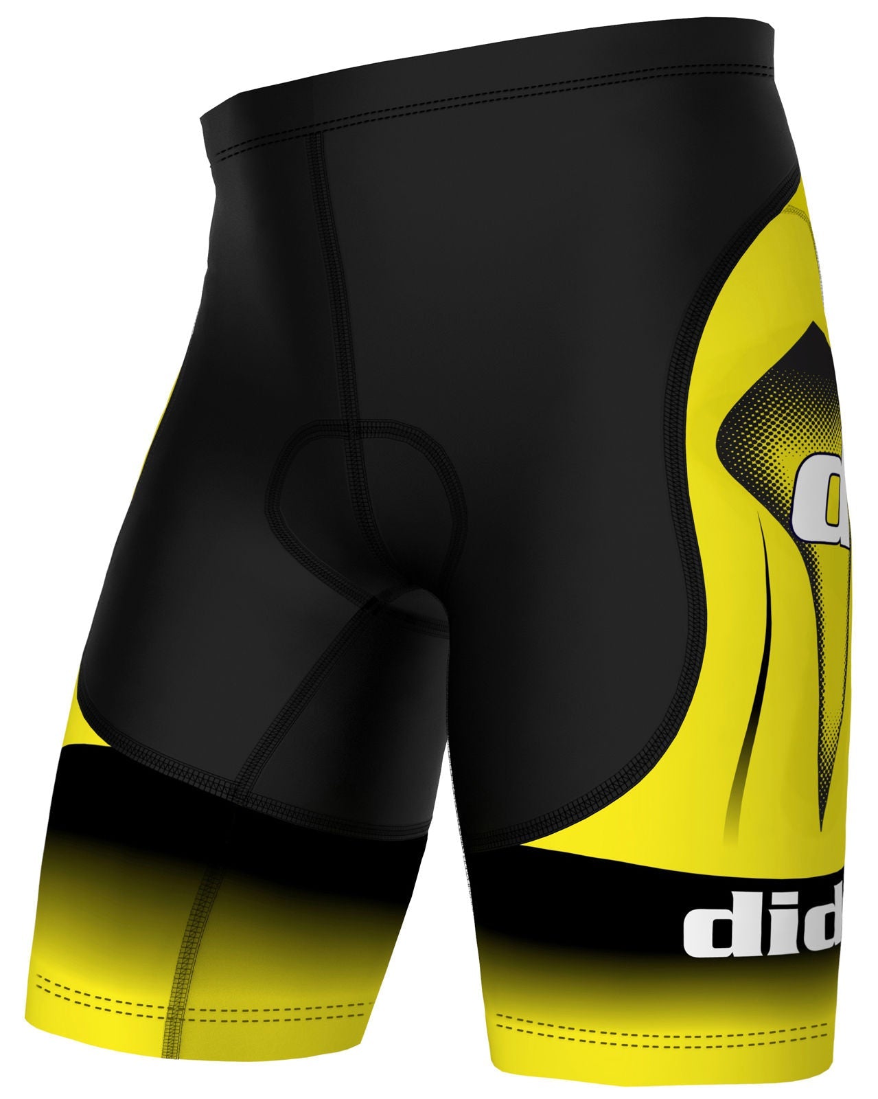 Yellow and Black Padded Cycling Shorts