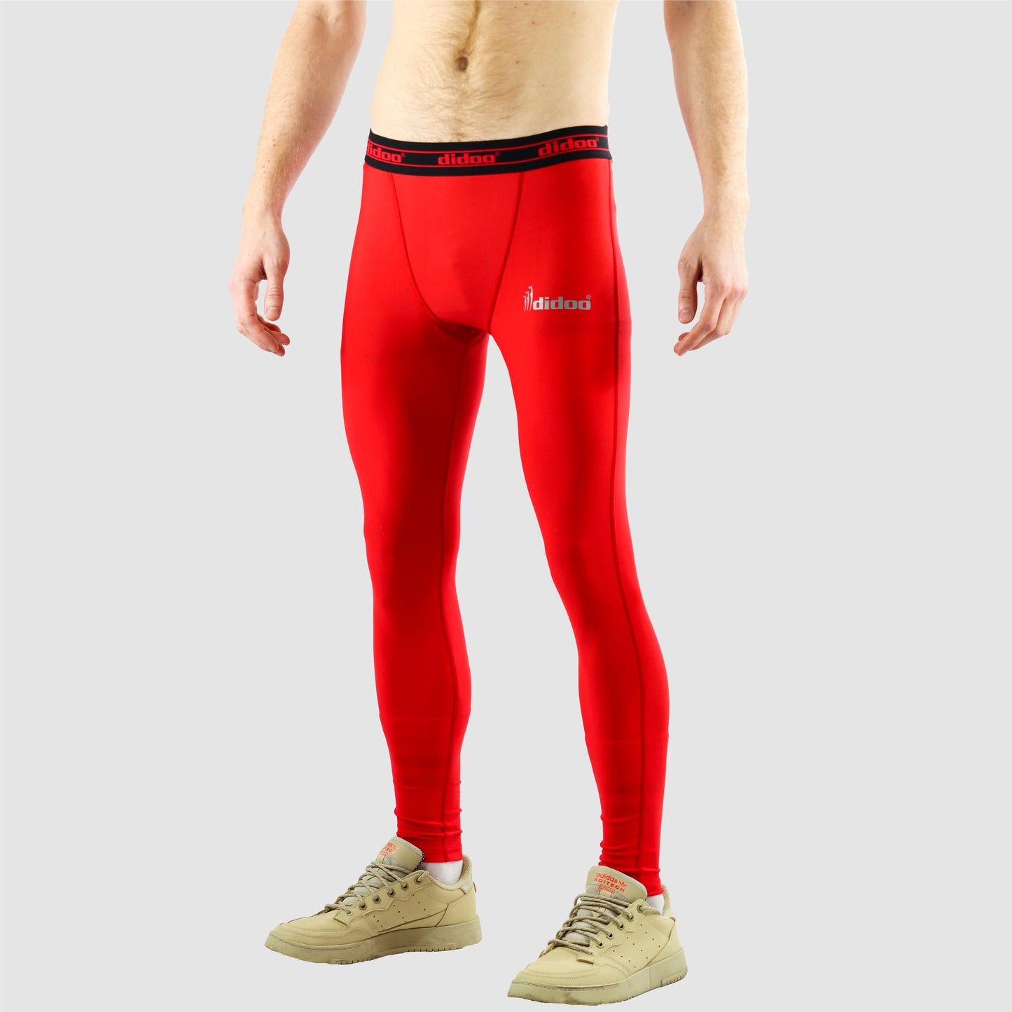 Red DiDOO Men's Compression Base Layer Leggings