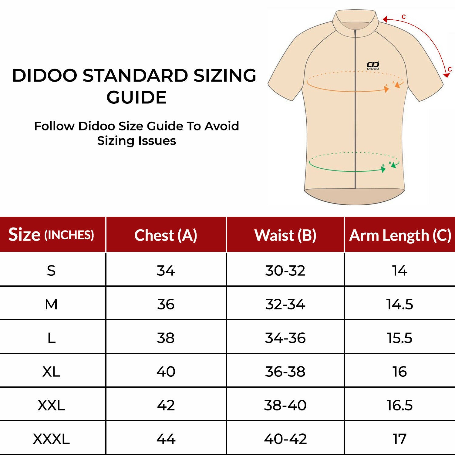 DiDOO Men’s Classic Short Sleeve Cycling Jersey