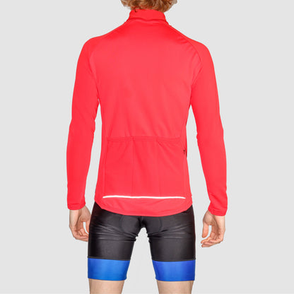 DiDOO Men’s Pro long sleeve winter cycling jersey in Red and Black colour
