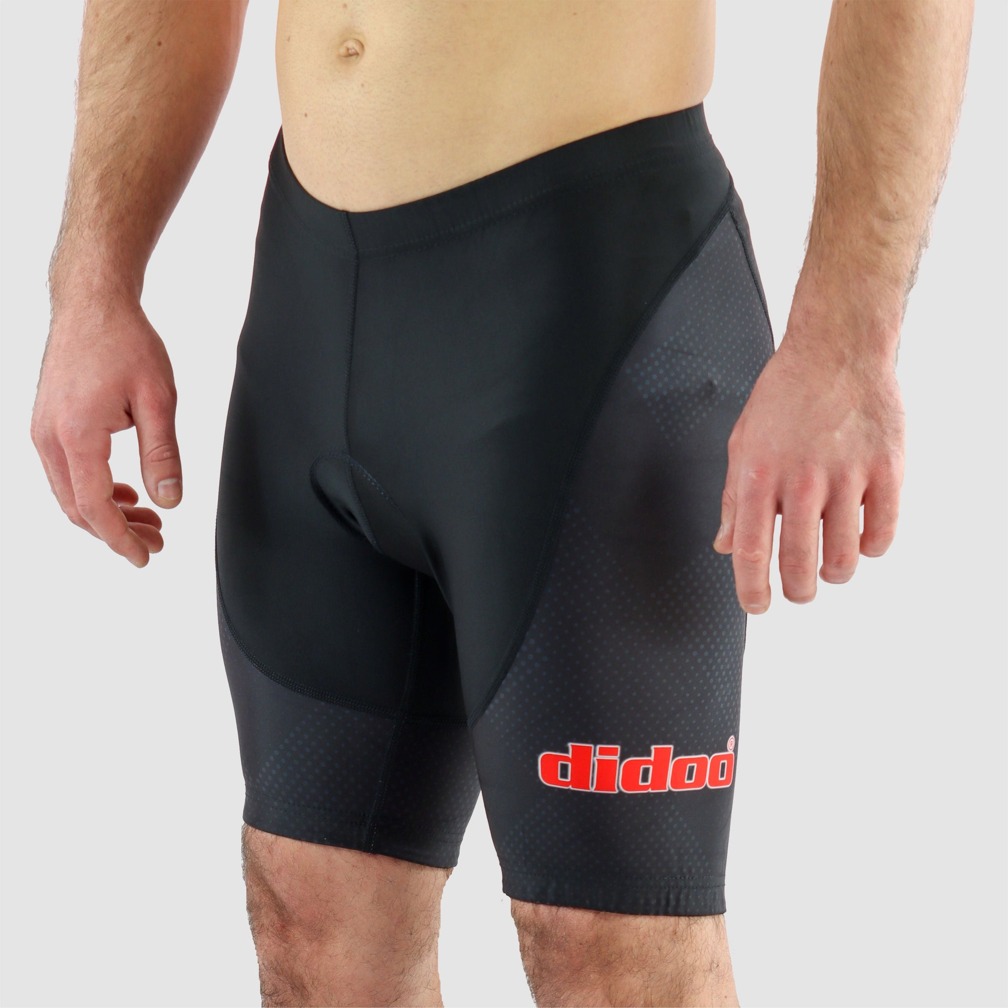 DiDOO Men's Classic Quick Dry Padded Cycling Shorts Black and Grey