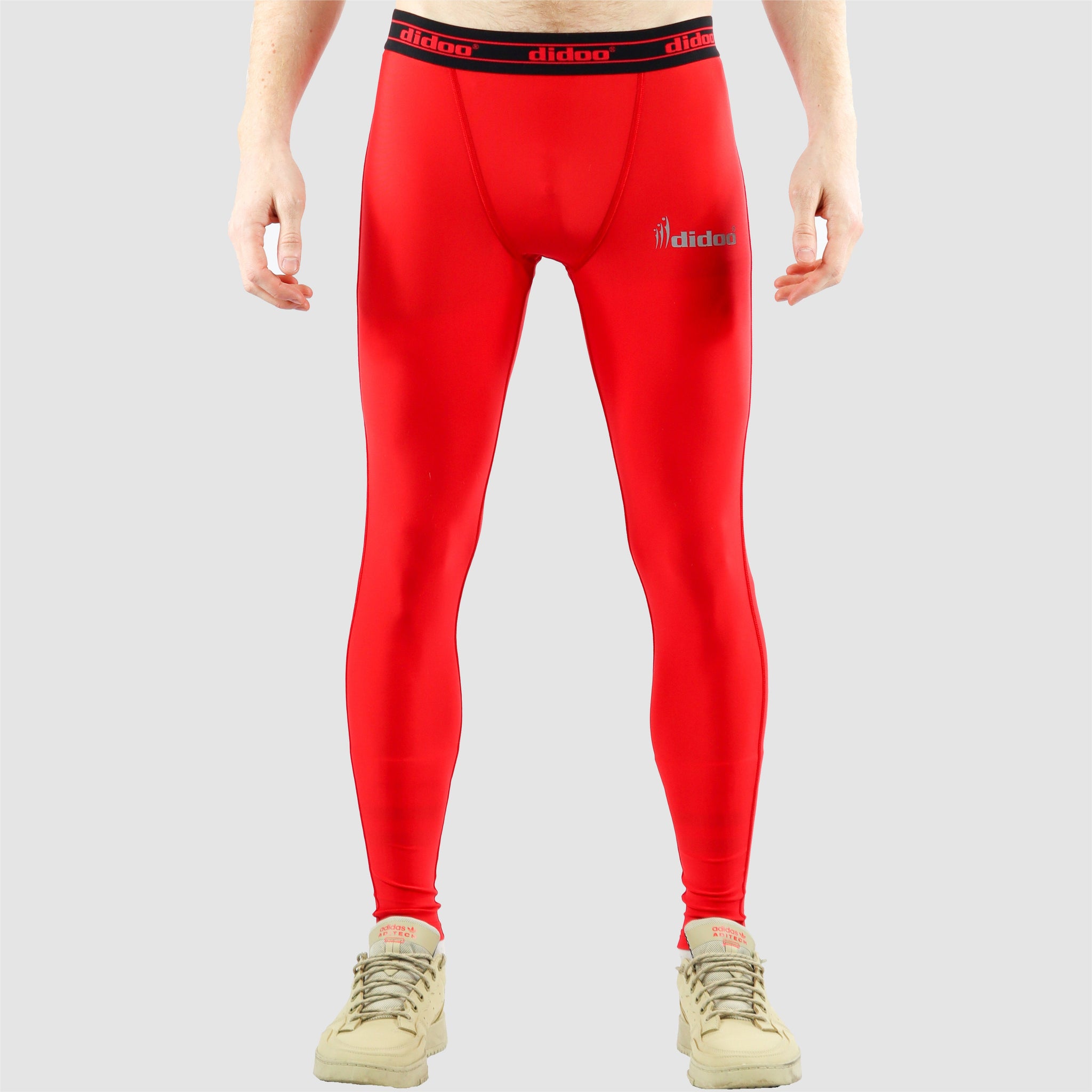 Red DiDOO Men's Compression Base Layer Leggings