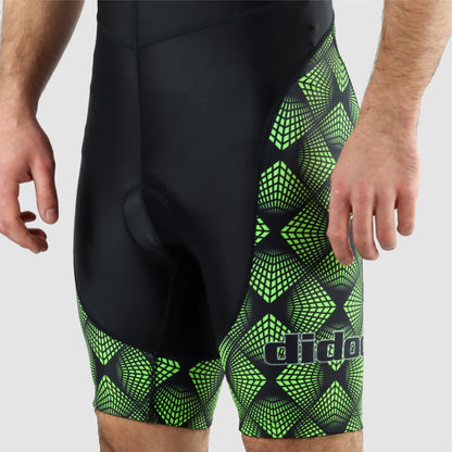 DiDOO Men's Classic Quick Dry Padded Cycling Bib Shorts Black and Green